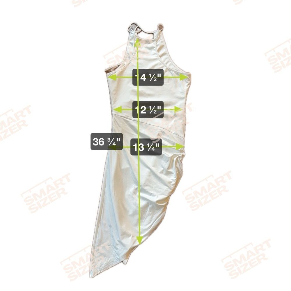 Bebe White Asymmetrical Hem Gathered Dress Halter Neck Bodycon Women’s Size S - Picture 8 of 8